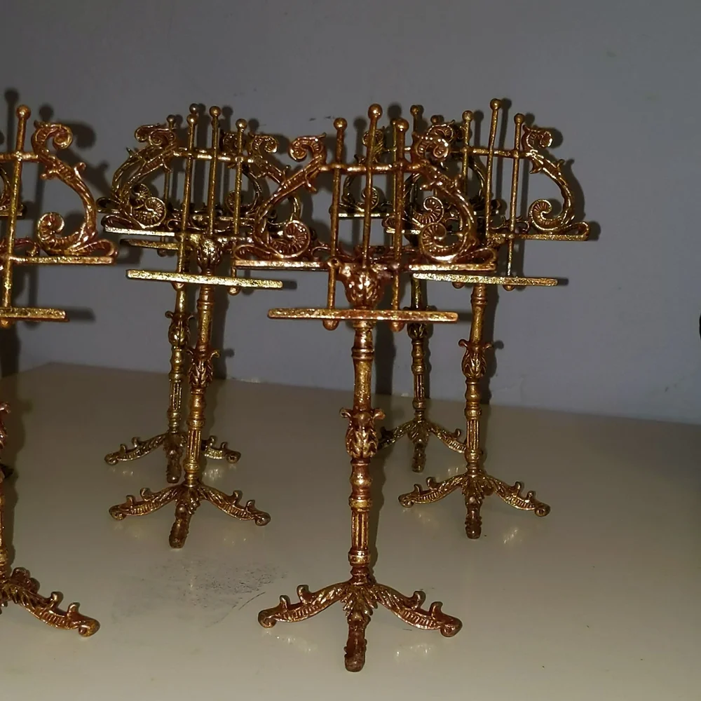Gold Decorative Mini Music Stand Set - Place Card Holders - Elegant Table Accent